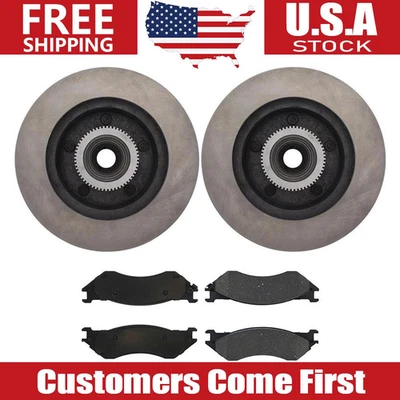 Front Brake Rotors + Ceramic Brake Pads for 1998 Dodge B1500 Dodge Ram 1500 Van - Image 1 of 4