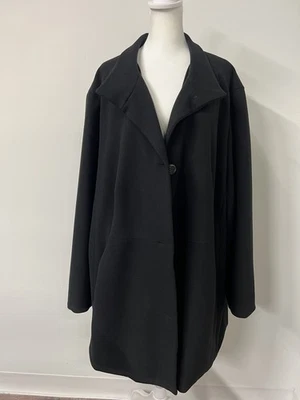 Jaqueta J.Jill Feminina 4X Plus Preta Peacoat Bolsos Forrada a Botões Casaco Clássico - Imagem 1 de 4