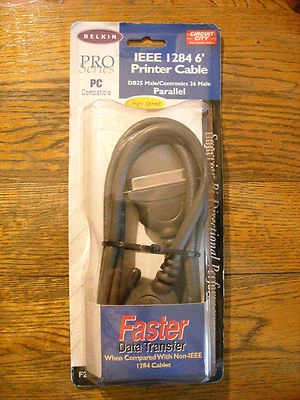 Belkin Pro Series lEEE 1284 Printer Cable DB 25 Male NIB - Image 1 of 2