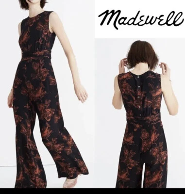Madewell x No. 6 Xs 2 Women’s Silk Isabella Jumpsuit In Etched Floral WideLeg - Image 1 of 4