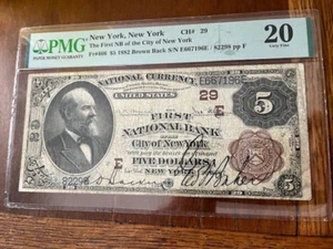 1882 FR # 466 Brown Back New York, New York RARE! RARE! PMG 20 - Picture 1 of 2