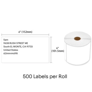 4''X6'' 500/RL Perforated Address Postage Labels For Zebra LP2844 ZP450 ZD420dt - Picture 1 of 36