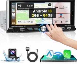 6.9" Android 13 2+64GB Apple Carplay Autoradio 1 DIN GPS NAVI WiFi BT FM RDS USB - Bild 1 von 20