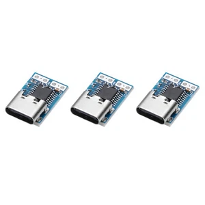 3 szt. moduł wyzwalacza prądu stałego USB-C PD 12V DC, 0,7x0,4" 5A typ C, niebieski - Zdjęcie 1 z 5
