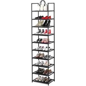 10 Tier Shoe Rack, Tall Narrow Shoes Rack Storage Organizer 20-25 Pairs Boots... - Picture 1 of 8