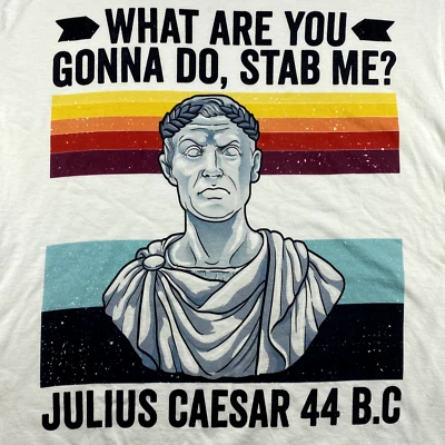 What Are You Gonna Do Stab Me? Julius Caesar Mens L T-Shirt Roman Empire - Image 1 of 4