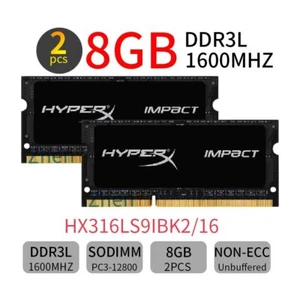 16GB Kit 2x 8GB DDR3L 1600MHz HX316LS9IBK2/16 SODIMM Memory RAM HyperX Impact BT - Picture 1 of 7