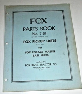 Fox P50 Pickup Units for Feldhäcksler Teilekatalog Handbuch Buch ORIGINAL! - Bild 1 von 3