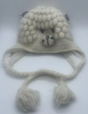 English Heritage Knit Wool Beanie Hat Alpaca Llama Ear Flap Chin Tie Lined Unise - Image 1 of 4