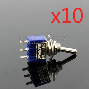 10 PCS Mini Slide Toggle Switch Switches 6A 125VAC 3 Pins SPDT ON-OFF-ON MTS-103 - Picture 1 of 4