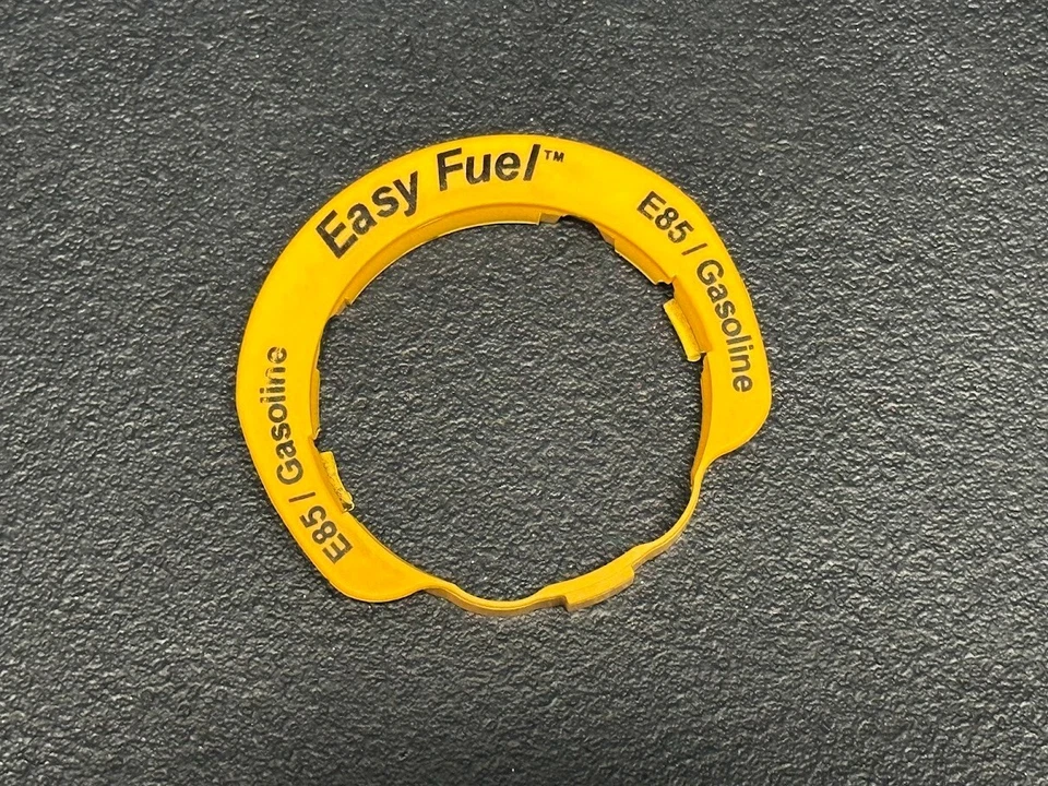 Ford Lincoln Mercury Fuel Filler Neck Mount Plate Bezel Trim Yellow Easy Fuel - Imagem 1 de 2