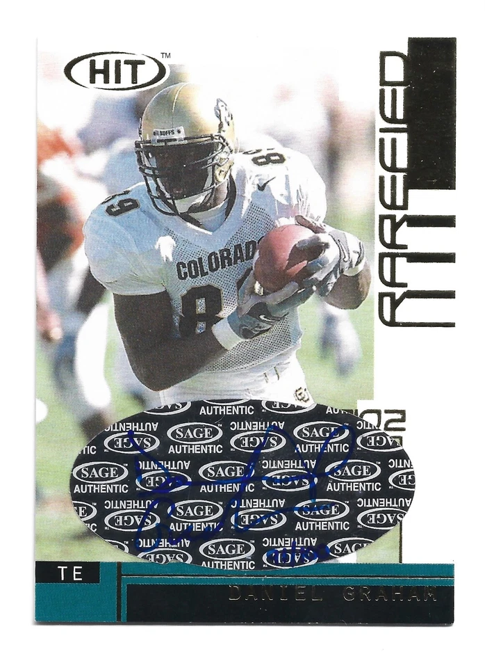 Daniel Graham AUTOGRAPH Colorado Buffaloes 2002 SAGE AUTO New England Patriots  - Image 1 of 1