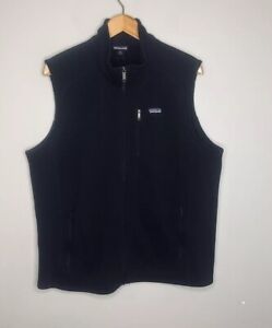 Patagonia Better Sweater Vest Mens XXL Black Full Zip Fleece Lined Chest Pocket