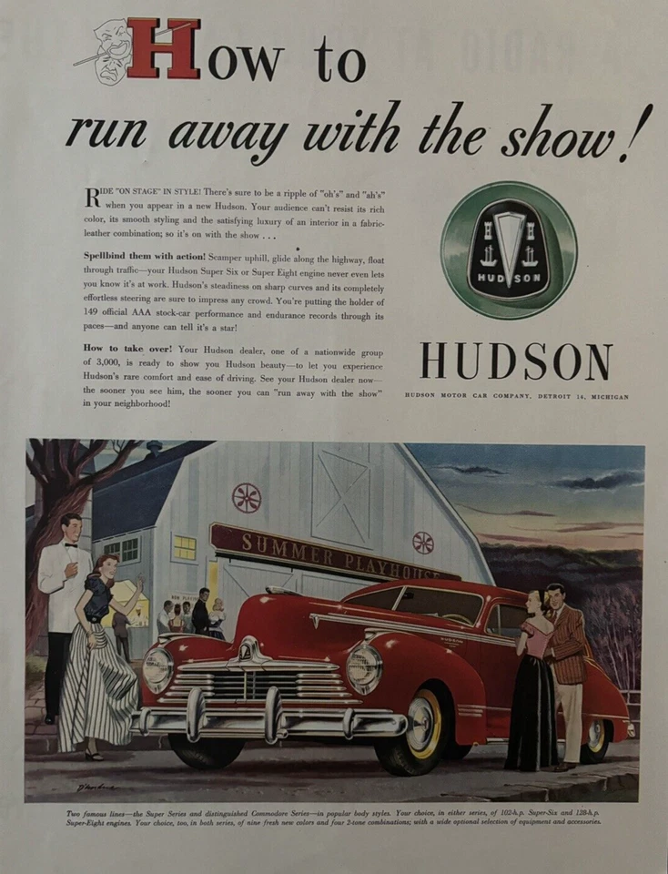 Hudson Automobile Super Series 102-128HP Red Detroit Vintage Print Ad 1931 - Image 1 of 1
