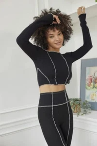 Urban Outfitters Out From Under Bella Thermal Seamed Long Sleeve Top Size Small - Picture 1 of 6