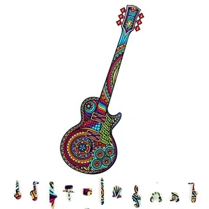 Puzzle in legno per adulti di ZenChalet - 200 pezzi - chitarra - Foto 1 di 6
