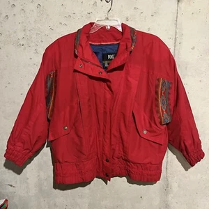 VTG London Fog Women’s Red Winter Coat/Jacket Size XS Aztec Tribal Emboridered - Picture 1 of 11