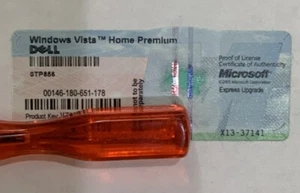 NEW AUTHENTIC DELL MICROSOFT WINDOWS VISTA HOME PREMIUM COA PRODUCT KEY LICENCE - Picture 1 of 4