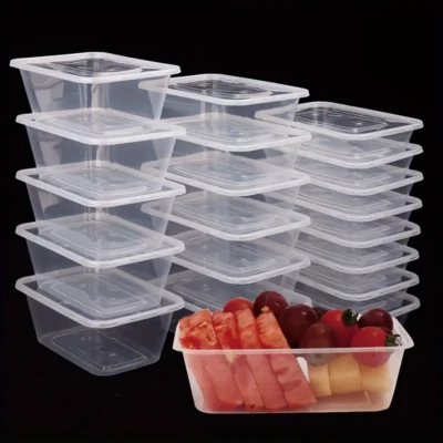 Plastic Food Containers with Airtight Lids Takeaway Microwave Freezer Storage - Image 1 of 4
