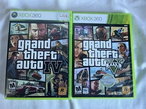 Lot of 2 XBox 360 Games Grand Theft Auto IV & Grand Theft Auto V With Maps - Imagen 1 de 6