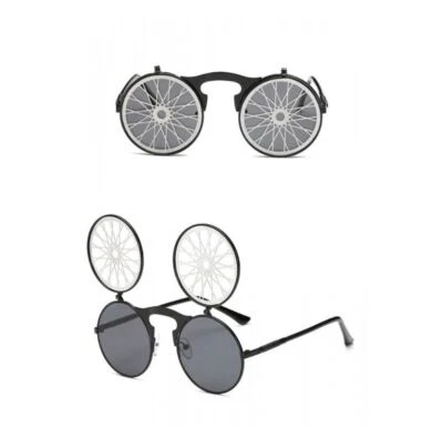 Steampunk Circle Sunglasses Wheel Lenses Costume Masquerade Mask Accessory - Image 1 of 4