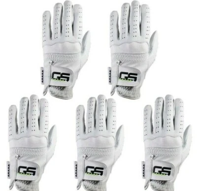 GS Golf Glove 100% PREMIUM New Men's Cabretta Leather! 5-Pack!