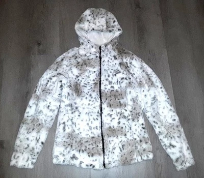 New Balance Imitación Piel Felpa Estampado Leopardo Cremallera Sudadera con Capucha Chaqueta Abrigo PEQUEÑO Foto 1 de 4