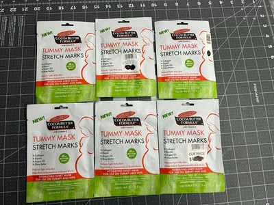 New 6-pack lot Palmers Tummy stretch marks Mask Hydrating Sheet Mask Collagen - Изображение 1 из 3