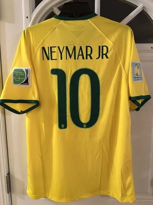 CAMISETA LOCAL NEYMAR JR #10 BRASIL 2014 COPA MUNDIAL TALLA HOMBRE GRANDE Foto 1 de 4