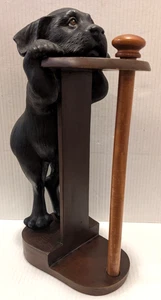 Big Sky Carvers Black Lab Dog Paper Towel Holder by Phyllis Driscoll - Rare! - Picture 1 of 8