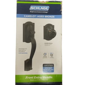 Schlage Camelot Aged Bronze Front Entry Handle FE285 CAM 716 GEO CAM - Bild 1 von 18