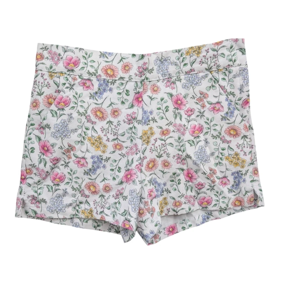 Janie and Jack Floral Shorts Girls Multicolor Side Zip Adjustable Waist Size 8 - Image 1 of 4