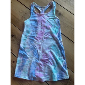SO girls Racerback Tie Dye Summer Dress. Size Small (7) Blue Pink Teal - Picture 1 of 3