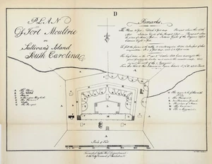 1884 PLAN von FORT MOULTRIE - SOUTH CAROLINA Karte Sullivan's Island ORIGINAL - Bild 1 von 3
