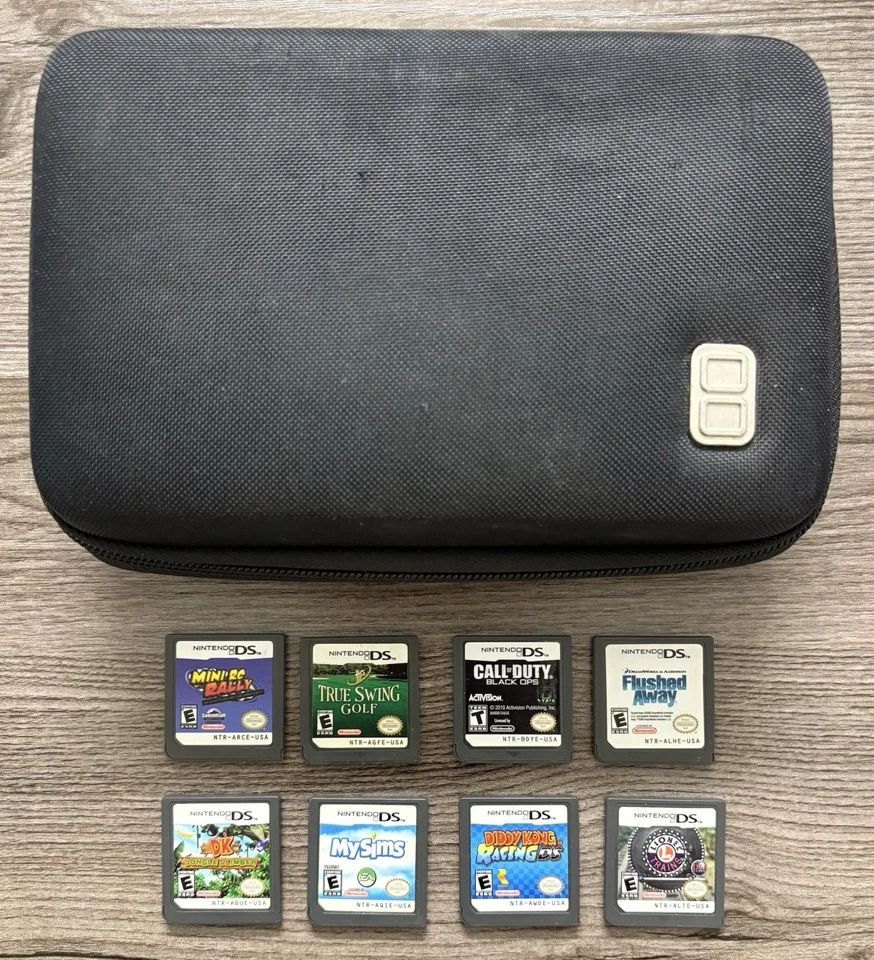Nintendo DS Game Lot w/ Carrying Case 8 Games Call Of Duty, Diddy Kong, Etc. - Image 1 of 4