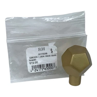 "Herrajes de restauración Camden 1,25"" perilla de cajón latón bruñido geométrico" Foto 1 de 4