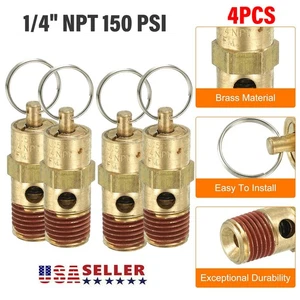 1/4" NPT 150 PSI Air Compressor Relief Pressure Safety Valve, Tank Pop Off 4x - Picture 1 of 13