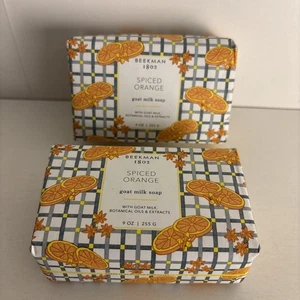 Two Beekman 1802 Spiced Orange Goat Milk  Soap 9.0 oz SEALED - Picture 1 of 2