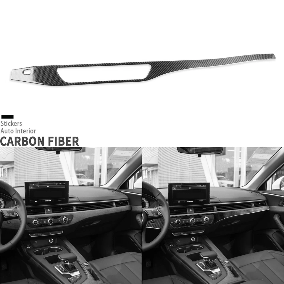 Крышка центральной консоли приборной панели из настоящего углеродного волокна для Audi A4 A5 B9 2017-24 - Изображение 1 из 4