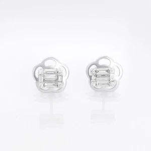 Zydo  Mosaic Illusion Set Emerald Shape Diamond Stud Earrings - Picture 1 of 4