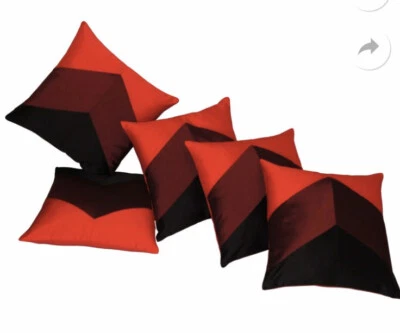 Handmade Striped Patch Quilted   Polyester Cover Case Home Sofa Decor 16" X16" - Image 1 of 4