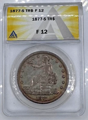 1877-S Silver Trade Dollar ANACS F12 - Image 1 of 4