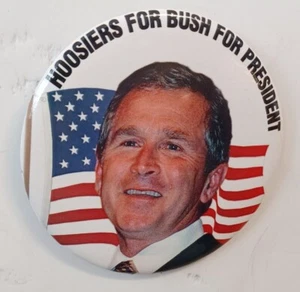 Hoosiers (Indiana) Para George W. Bush Campaña Política Pinback Botón 3.5" - Imagen 1 de 2