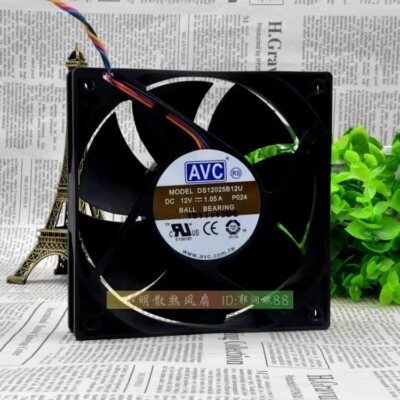 AVC DS12025B12U 12CM 12025 12V 1.05A Four-Pin PWM Cooling Fan - Image 1 of 4