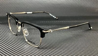 MONT BLANC MB0243O 004 Black Silver Men's 54 mm Extra Large Eyeglasses - Image 1 of 4