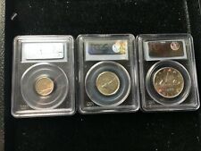 1969  Canadian, MINT ERROR Silver Coin Set. ¢10, ¢25 & $1 Struck on Silver