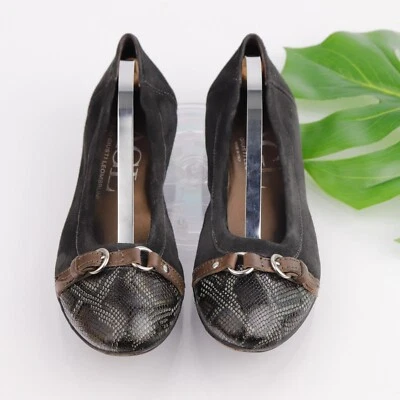Zapato de ballet AGL Monika plano para mujer talla 38,5 8,5 gris oscuro gamuza punta de serpiente Foto 1 de 4