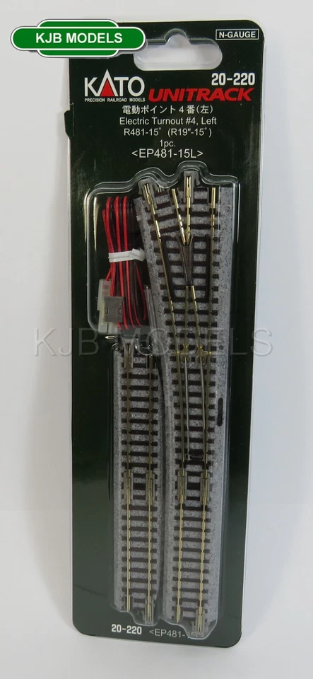 N Gauge KATO 20-220 Unitrack (EP481-15L) Left Hand Electric Turnout 15 Degree - Image 1 of 2