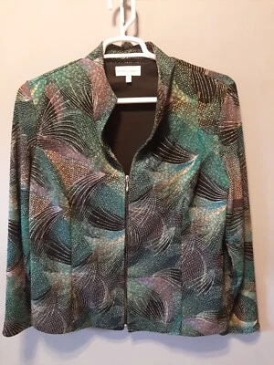 Draper's And Damon's Womens L  Jacket Full Zip Fairy Goth Swirl Pattern Fits XL - Image 1 of 4