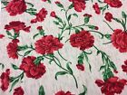 Fabric Freedom 224 Strawberry Delight Carnations 100% Cotton